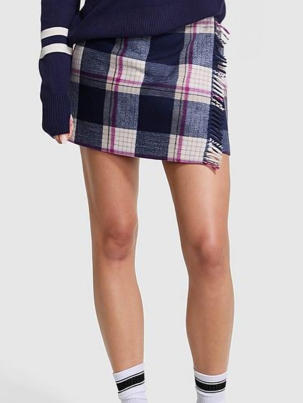 PINK Victoria's Secret Navy, Pink & White Plaid Mini Skirt